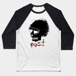 Post Skull Doodle Black Baseball T-Shirt